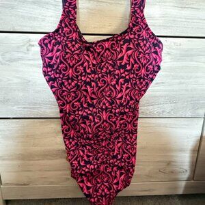 Pink and Black 1-piece Swimsuit